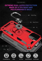 Armor Shockproof Case for iPhone 16 15 14 Plus 13 12 11 Pro Max Magentic Ring Finger Holder Military Grade Case for iPhone Cover