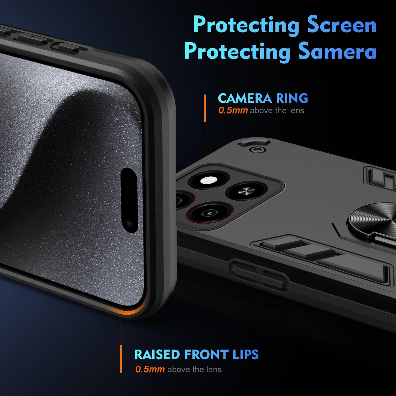 Military Grade Case for ZTE Blade A35 A55 A54 Protective Cover Shockproof Ring Stand Holder Fundas Coque - Caseverse