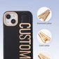 Leather Phone Case Custom Name Wristband Metal Gold Letters Personalized Cover for iPhone16 15 14 13 12 11ProMax 15 16plus