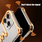 Metal 3D Track Bumper Phone Case For iPhone 16 Plus 15 14 Pro Max 15Pro Aluminum Alloy Frameless Shell Air Bag Shockproof Cover