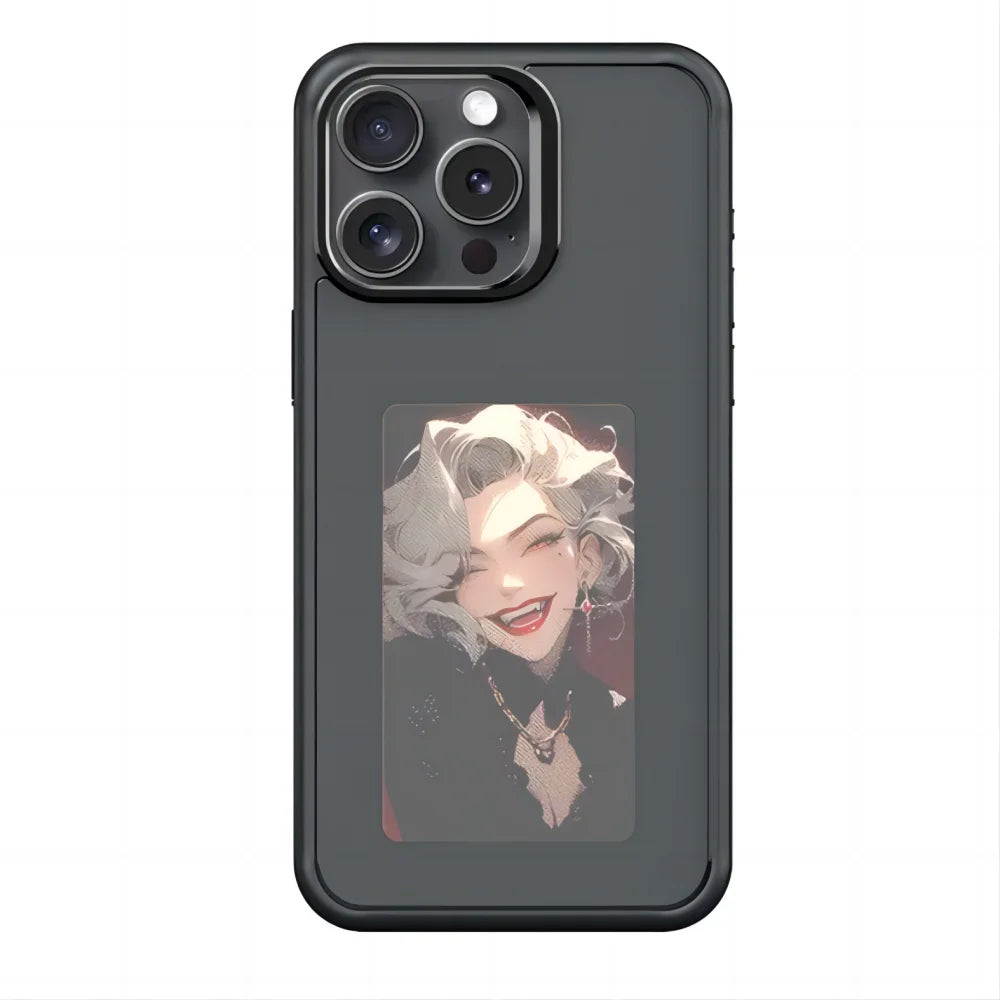 New-tech NFC Function Phone Case For Iphone 15 14 13 Pro Max DIY Cases E-Ink Screen Phone Cover Cartoon Girl Fundas Battery Free - Caseverse