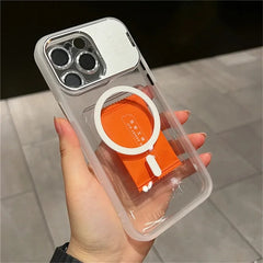 Hot Sale Glitter Metal Magnetic Phone Case with Lens Holder for iPhone 15 16 Pro 14 Plus 13 12 Pro Max 11 With Camera Protection