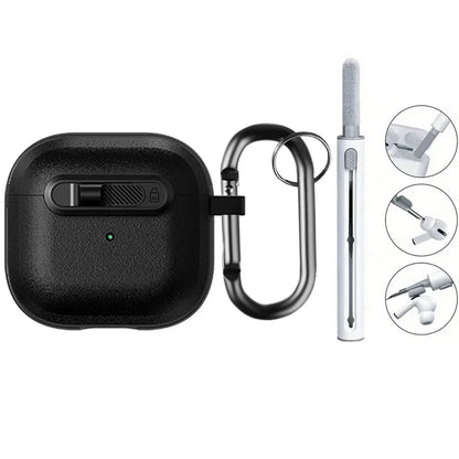 Frosted Earphone Case for Apple Airpods 4 with Cleansing Sets Wireless Headset Cover Magnetic Horizontal Lock Protective Covers