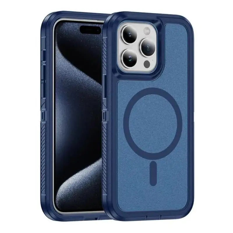 For MagSafe Armor Defender Phone Case For iPhone 15 14 13 12 Pro Max 11 Shockproof Heavy Duty Rugged Magnetic Hybrid Matte Cover - Caseverse