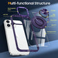 Metal Ring Magnetic Bracket Wireless Charging Phone Case for iPhone 16 15 14 Pro Max