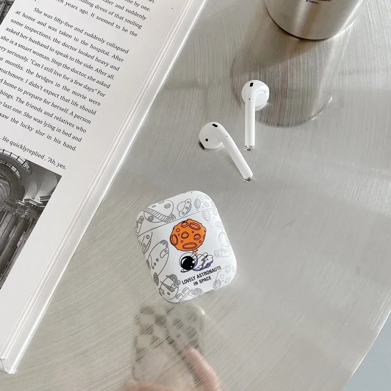Astronaut Space Moon Earphone Soft Case for Apple Airpods 3 2 1 Pro 2 4 2024 Headphone Cover for Air Pods Pro2 3rd Gen Custodia