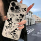 Black Luxury Mickey Minnie Phone Case For Xiaomi Redmi Note 13 12 12S 11 10 9 9T 8 A1 A2 A3 K40 Pro Plus 4G 5G Transparent Cover - Caseverse