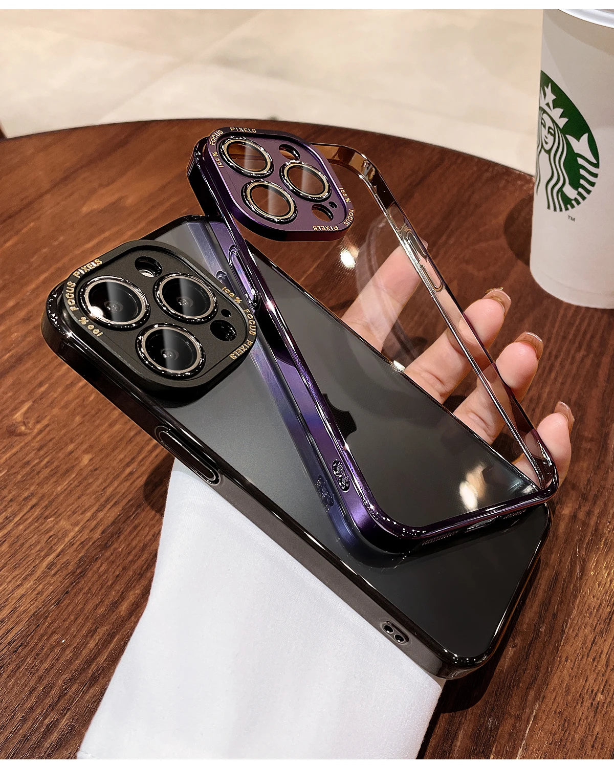 For iPhone 15 Pro Max Luxury Case Metal Camera Protection Transparent Armor Phone Cases for iPhone 12 13 14 Pro Max 14 Pro Plus