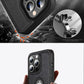Leather Phone Case for iPhone 15 14 Pro Max Plus 13 12 11 Mobile Cases with Slim Metal Kickstand Soft Grip Luxury Back Cover