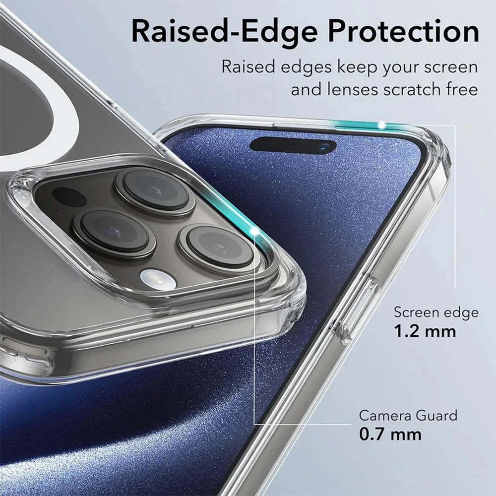 Magnetic Clear Slim Phone Cases for iPhone 15 Pro Max 14 Plus 13 12 11 Rugged Transparent Protective Phone Covers - Caseverse