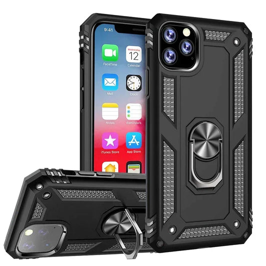 Armor Shockproof Kickstand Phone Case For iPhone 16 15 Pro Max 16 15 Plus Military Grade Anti-drop Protection Finger Ring Cover - Caseverse