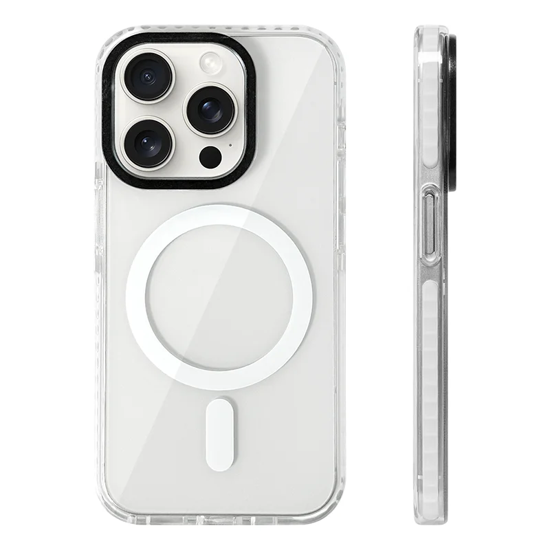 Transparent Neon Color MagSafe Phone Case for iPhone 16 15 Pro Max 14Pro 13 14 12 Wireless Charging Soft Silicone Bumper Cover - Caseverse