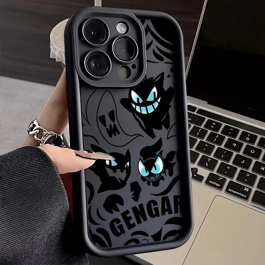 Pokemon Gengar Phone Case for iPhone 15 14 13 12 Mini 11 Pro Max XS X XR 8 7 6S 6 Plus SE 2020 Liquid Silicone Shockproof Cover