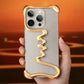 iPhone Phone Case Metal 3D Hollow Case For iPhone16 ProMax 14 15 Pro 16Plus  Aluminum Alloy Track Shell Air Bag Shockproof Cover
