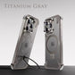 Aluminum Alloy Magnetic Stand Rimless Phone Case For iPhone 13 14 15 Pro Max 15Plus Metal Lens Shell  Frosted Matte Back Cover - Caseverse