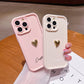 3D Gold Love Heart Personalized Custom Name Case For iPhone 16 15 14 13 12 11 Pro Max X XS XR 7 8 Plus Silicone Candy DIY Cover - Caseverse