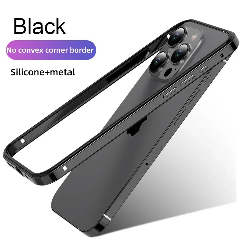 Hybrid Silicone Frame Aluminum Metal Phone Case For iPhone 16 Pro Max 16 Plus 16promax 16pro 16plus Better Heat Bumper