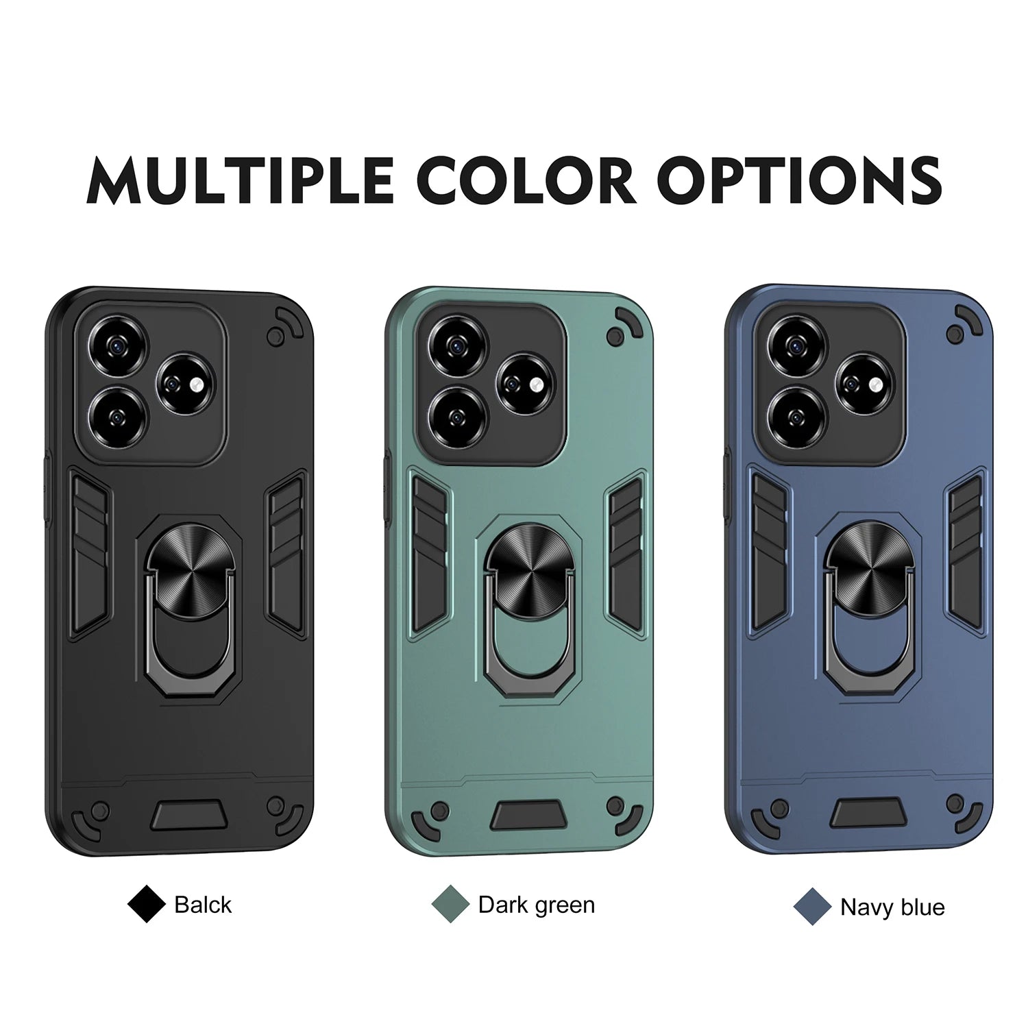 Military Grade Case for ZTE Axon 60 Lite Protective Cover Shockproof Ring Stand Holder Fundas Coque - Caseverse