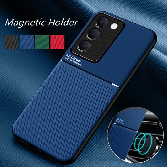 Rugged Protective Cover for VIVO V40 SE V30 Lite 5G V30 Pro V29 V29e Case Built-in Car Magnetic Holder Phone Coque Fundas - Caseverse
