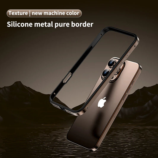 Hybrid Silicone Frame Aluminum Metal Phone Case For iPhone 16 Pro Max 16 Plus 16promax 16pro 16plus Better Heat Bumper