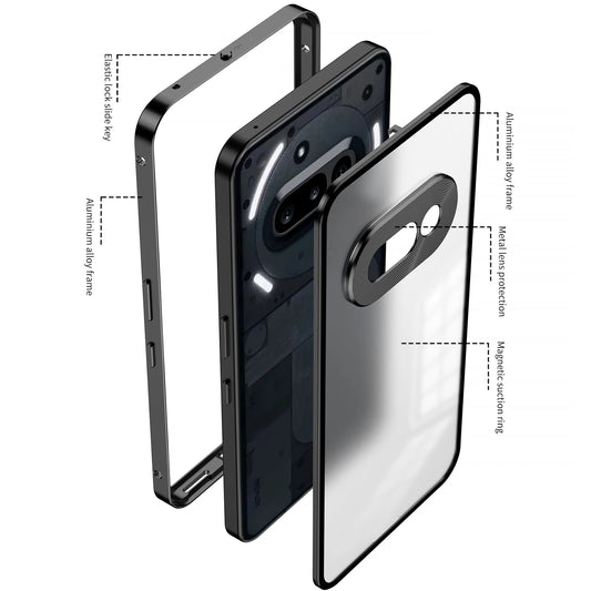 Metal Frame Lens Protection Matte Shockproof Phone Case For Nothing Phone 2A Plus Phone 3A Pro Bumper Back Cover Accessories
