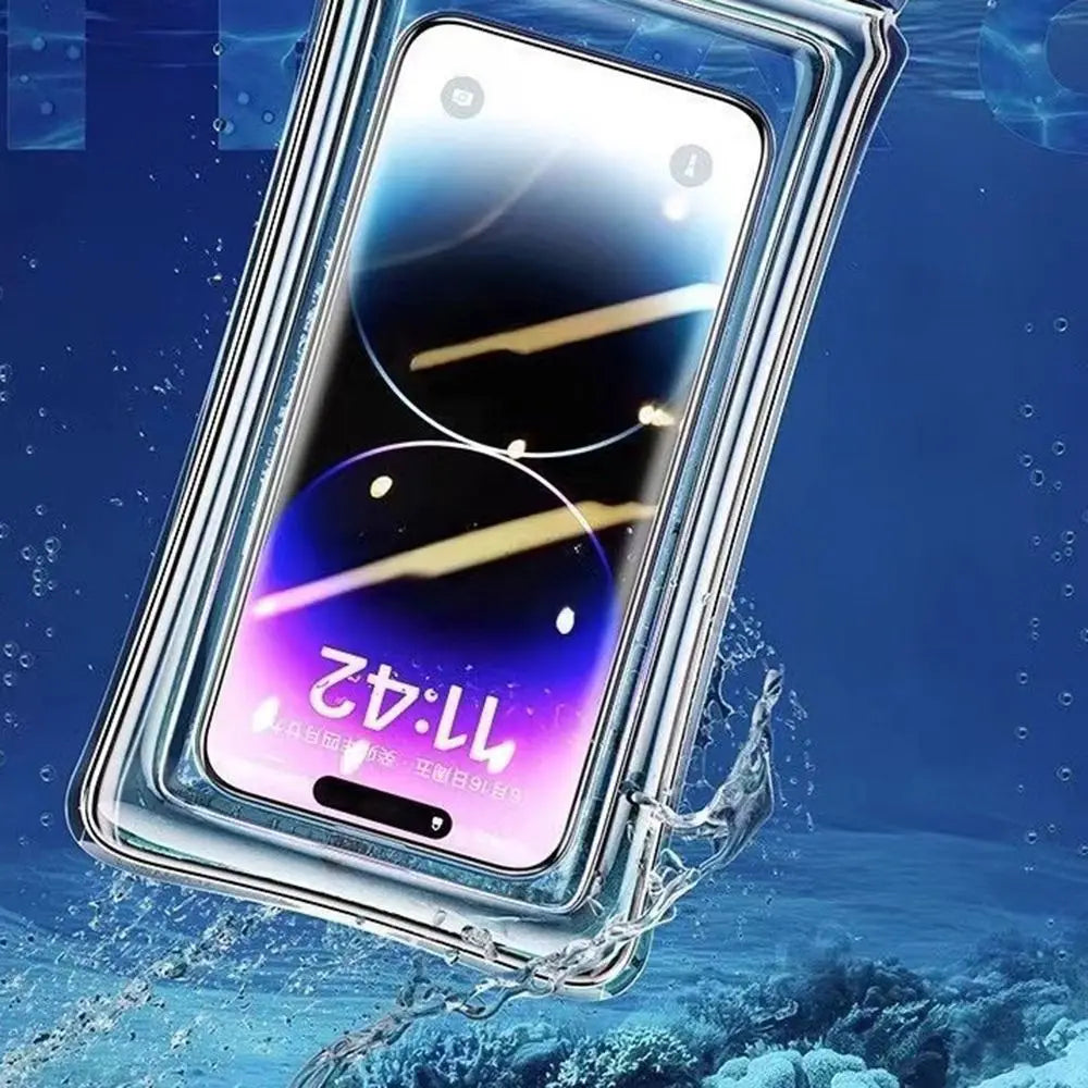Transparent Waterproof Phone Case Touch Screen Under 7.0 inches Mobile Phone Cover with Lanyard Phone Sealed Bag Swimming&Diving - Caseverse