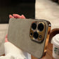 Leather Personalised Customized Name Case For Iphone 11 12 13 14 15 16 Pro Max Plating Frame Lambskin Initials Cover 16 11 15Pro - Caseverse