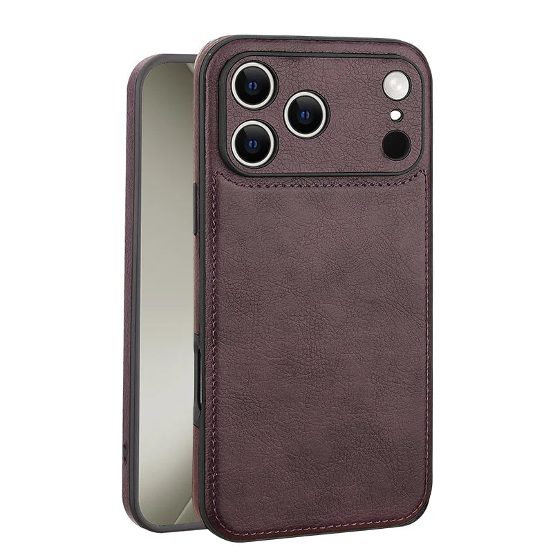 Soft Leather Case for iPhone 17 14 13 12 11 16 Pro Max XR 15 Plus Air Ultra Thin Lens Protection iphone16 16Pro Cover Coque