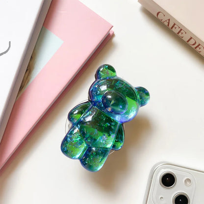 Korea 3D Cute Bear Laser Phone Holder Grip Tok Cell Phone Accessories Griptok Korean Stand Pop Universal Bracket MOBILE HOLDER