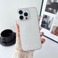 Metal Button Key Vertical Stripe Corrugated Clear Phone Case for IPhone 13 14 15 16 Pro Max Shockproof PC Protective Back Cover