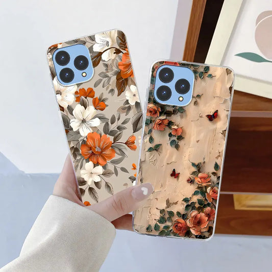 For Cubot P80 Case 2023 Luxury Phone Case For Cubot P80 6.58" Marble Butterfly Flower Clear Soft Silicone TPU Protective Cover