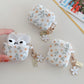 For Apple AirPods 4 ANC Flower Print Earphone Case For AirPods 2 3 Pro2 Silicone Soft Wireless Headphones Cover With Keychain