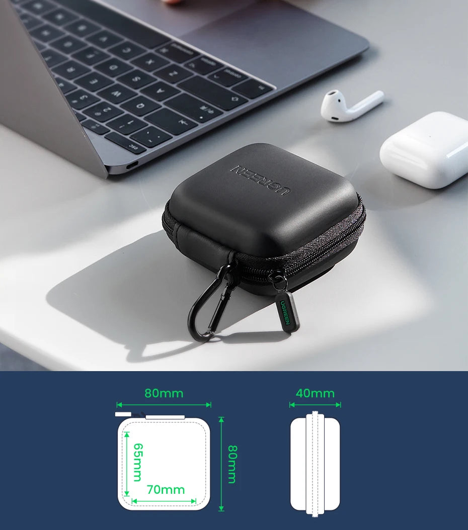UGREEN Earphone Case Hard Headphone Bag For Airpods Earpods Sennheiser Ear Pads Wireless Bluetooth Earphone Accessories