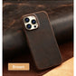 Retro Cowhide Phone Case for iPhone 16 15 13 14 Pro Max 16Pro 14Pro 15Pro Luxury Crazy Horse Genuine PULL-UP Leather Back Cover