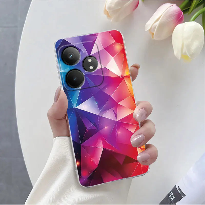 For Realme GT Neo 6 SE Neo6 6T Case Luxury Phone Case For Realme GT Neo6 SE Marble Flower Clear Soft Silicone Protective Cover - Caseverse