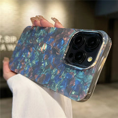 Luxury Bling Glitter Dream Shell Marble Pattern Phone Case For iPhone 16 15 11 12 13 14 Pro Max XR XS X 7 8 Plus Hard PC Cover
