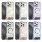 Luxury Metal Stand Clear Magnetic Phone Case For iPhone 16 13 14 15 Pro Max Folding Invisible Bracket Shockproof Protector Cover