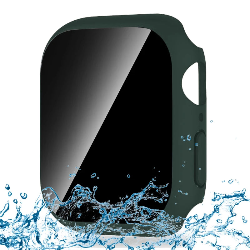 Privacy Tempered Glass+Case For Apple Watch Cover 45mm 41mm 44mm 40mm Anti-Peeping Screen Protector For iWatch 9 8 7 6 5 4 SE