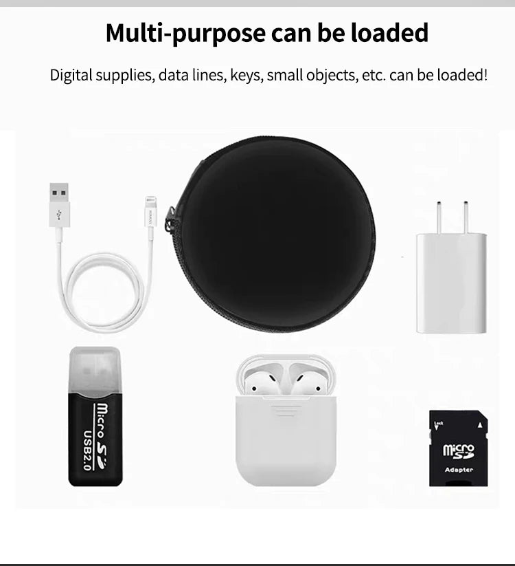 Bluetooth Headset Headphone Hard Case for Wired Earphones Storage Bag Case Portable Travel Shockproof Earbuds Carrying Pouch Bag