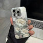 Luxury Five Lotus Pattern Phone Case For iPhone 16 15 14 13 12 11 Pro XR XS 7 8 Plus Shockproof Feather Chiffon Texture Cover﻿
