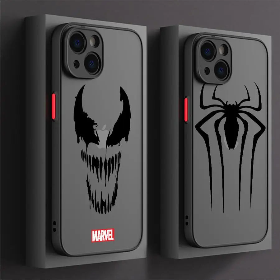 Marvel Spiderman Ironman Phone Case for iPhone XR X 14 16 Plus XS Max 8 Plus 13 Mini 15 Pro Max 12 11 Pro 7 12 Pro Matte Cover - Caseverse