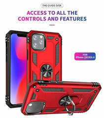 Armor Shockproof Case for iPhone 16 15 14 Plus 13 12 11 Pro Max Magentic Ring Finger Holder Military Grade Case for iPhone Cover