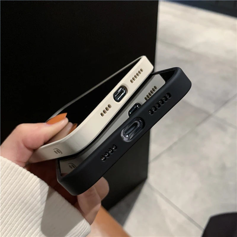 Personalized Case For iPhone 16 15 14 13 12 11 Pro Max Custom Name initials Leather Cover For iPhone 16 Pro Max Silver Letters - Caseverse