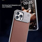 Luxury Leather Metal Integrated Phone Case For IPhone 16 Pro 15 14 13 ProMax Push-Pull Installation With Aromatherapy Back Cover