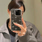 INS Japan Korea Silver Bowknot Phone Case For iPhone 15 16 14 13 12 11 Pro Max X XS XR 7 8 Plus Girl Epoxy Clear Glitter Cover - Caseverse