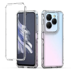 3 in 1 Rugged Armor Shockproof Phone Case For Infinix Hot 40 Pro X6837 Hard Plastic Frame Transparent TPU Back Cover Fundas