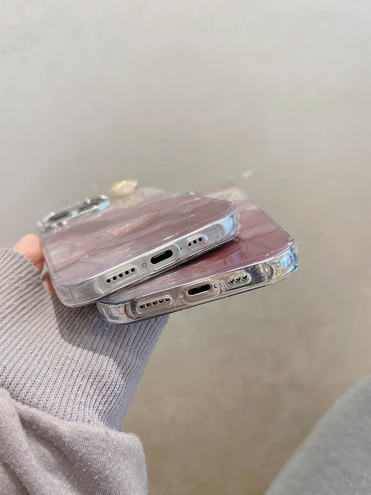 Fashion Glitter Laser Shiny Floral Marble Pattern Shell Case For iPhone 15 Pro Max 16 14 13 11 12 Shockproof Phone Cover Bumper - Caseverse