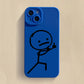 Cute Cartoon Matchman Matte Silicone Phone Case For iPhone 16 15 Soft Back Cover - Caseverse
