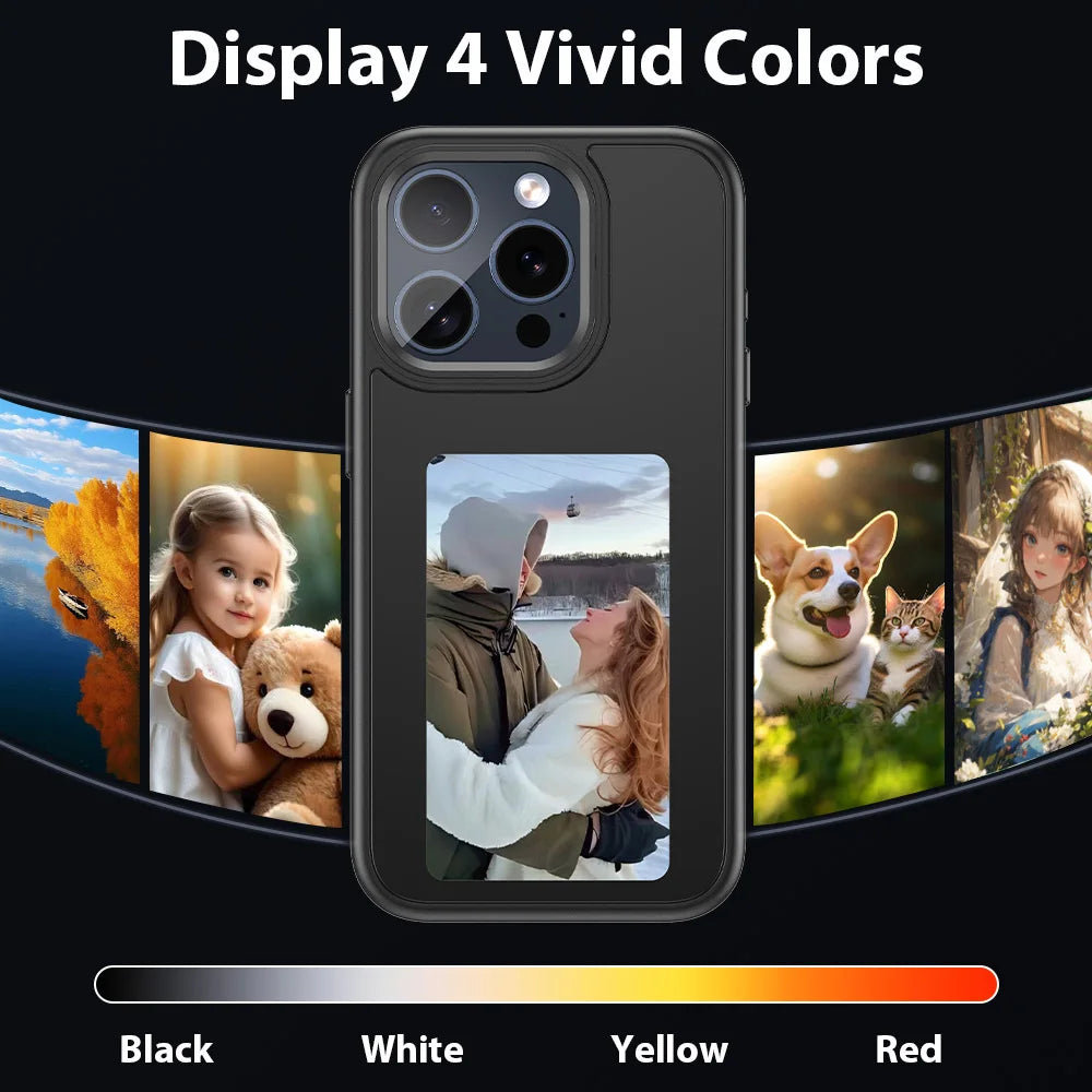 NFC Function Smart Phone Cases For iphone 16 15 14 13 Pro Max ink Screen DIY Wireless Transmission Screen Projection Phone Case - Caseverse