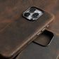 YMW Italian Crazy Horse Genuine Leather Case for iPhone 16 Pro Max 15 14 Personality Cowhide Magnetic Phone Cover - Caseverse